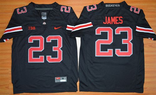 Buckeyes #23 Lebron James Black(Red No.) Limited Stitched Youth NCAA Jersey - Click Image to Close